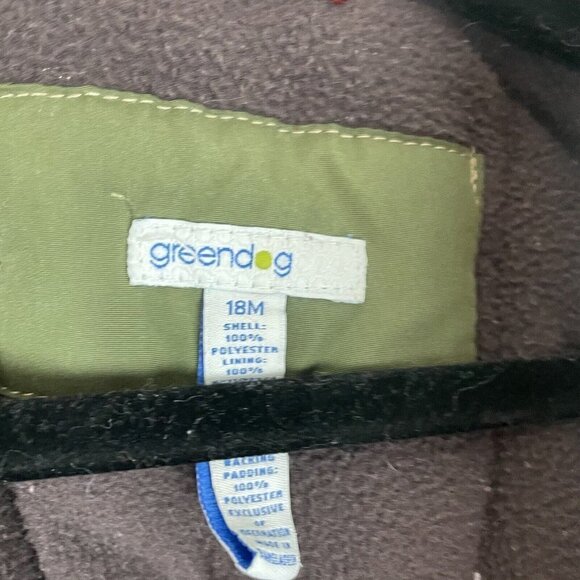 Greendog Baby Toddler  18 Month Olive Green Dino Jacket Coat Missing Good - Picture 5 of 7